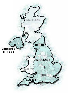UK Map - Click on a region